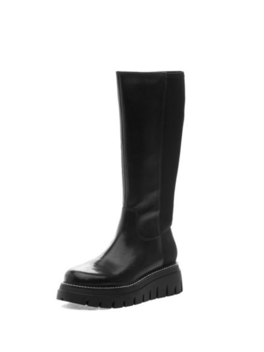 NWT J/SLIDES TYRONE Black Leather Knee High Boot